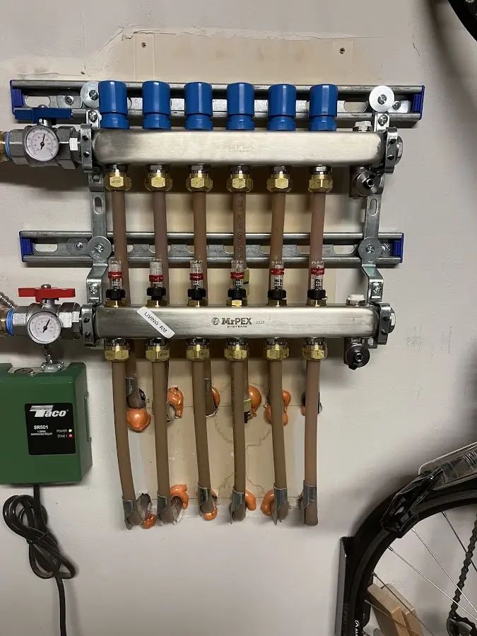 Plumber performing Gas Line Installation at a residential property in Shelter Island